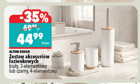 Zestaw akcesoriów łazienkowych biały 3-elementowy Altom Design promocja w Biedronka Home