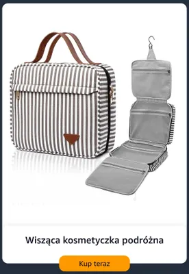 Kosmetyczka podróżna wisząca promocja w Amazon