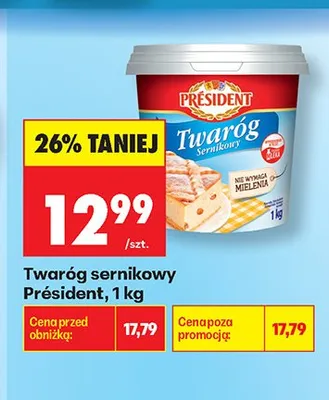 Twaróg sernikowy Président promocja w Biedronka