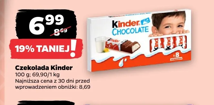 Czekolada Kinder promocja w Netto