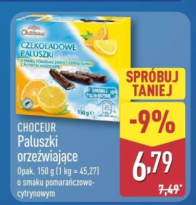 Paluszki orzezwiające o smaku pomarańczowo-cytrynowym promocja w Aldi