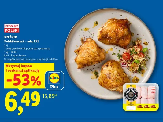 Polski kurczak - uda XXL Rzeźnik promocja w Lidl