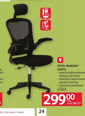Fotel biurowy Venta promocja w Selgros