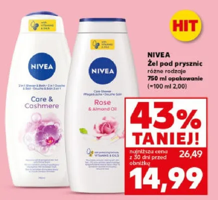 Żel pod prysznic Rose & Almond Oil promocja w Kaufland