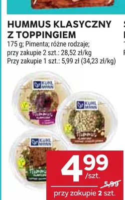 Hummus klasyczny z toppingiem Pimenta promocja w Stokrotka