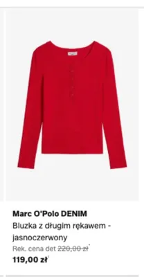 Bluzka z długim rękawem Marc O'Polo DENIM jasnoczerwony promocja w Lounge by Zalando