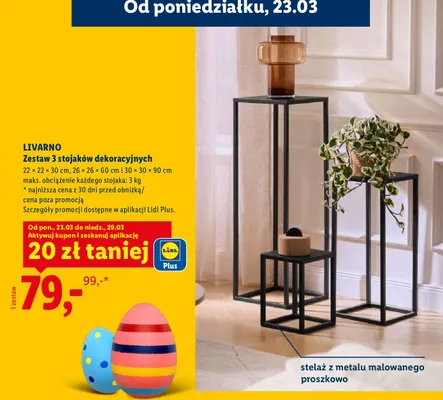 Zestaw 3 stojaków dekoracyjnych promocja w Lidl