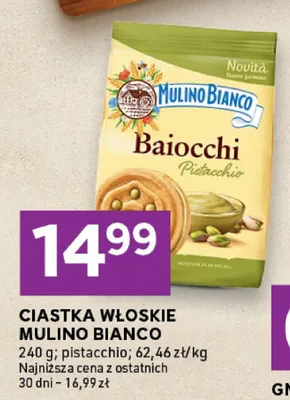 Ciastka włoskie Baiocchi pistacchio Mulino Bianco promocja w Stokrotka