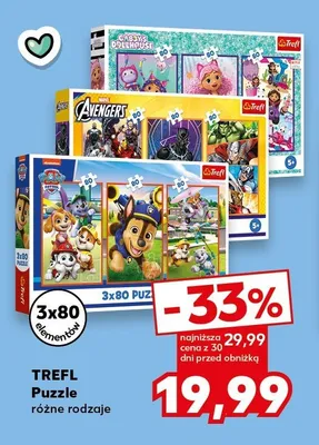 Puzzle TREFL 3x80 elementów promocja w Kaufland