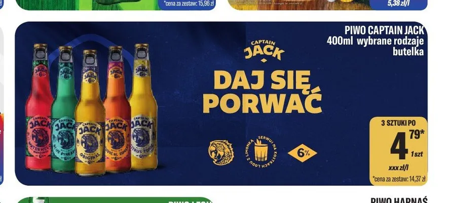 Piwo Captain Jack wybrane rodzaje promocja w Tomi Markt