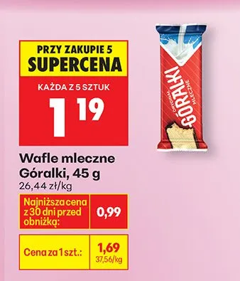 Wafle mleczne Góralki promocja w Biedronka