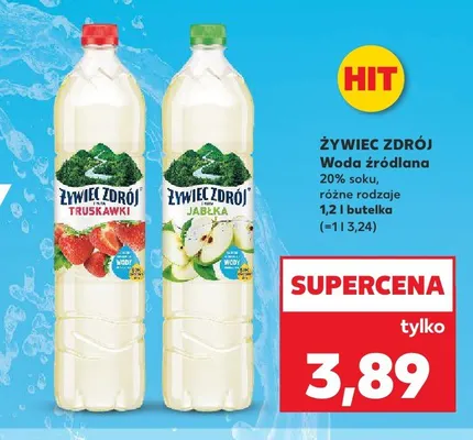 Woda źródlana Żywiec Zdrój z sokiem 20% jabłkowa promocja w Kaufland