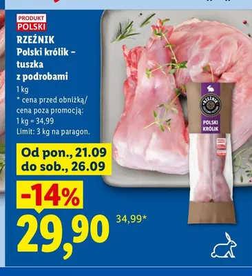 Polski królik tuszka z podrobami Rzeźnik promocja w Lidl