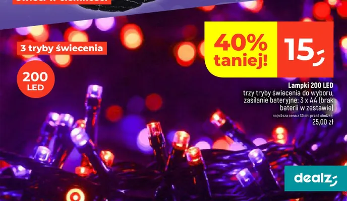 Lampki 200 LED promocja w Dealz