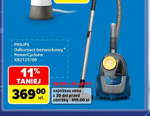 Odkurzacz bezworkowy PowerCyclone XB2125/09 Philips promocja w Carrefour