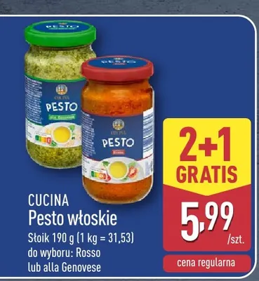 Pesto włoskie Rosso Cucina promocja w Aldi
