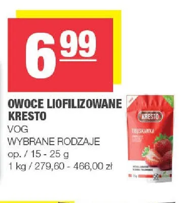 Owoce liofilizowane Kresto promocja w SPAR