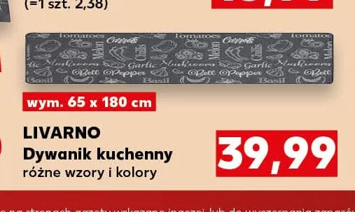 Dywanik kuchenny Livarno 65x180 cm promocja w Kaufland