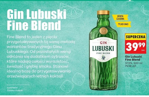 Gin Lubuski Fine Blend promocja w Biedronka