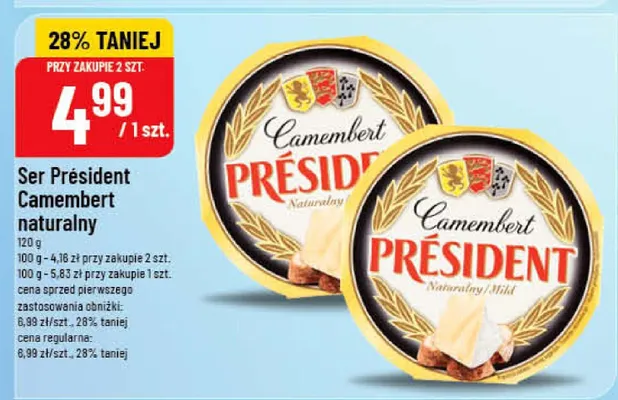 Ser Président Camembert naturalny promocja w POLOmarket