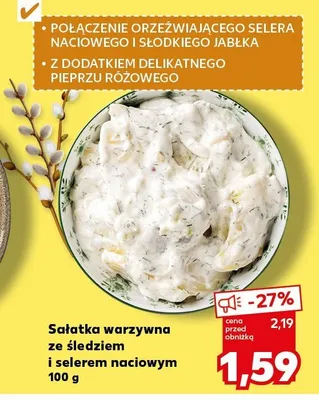 Sałatka warzywna ze śledziem i selerem naciowym promocja w Kaufland