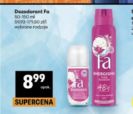 Dezodorant roll-on Fa Energising Pink Passion promocja w Delikatesy Centrum