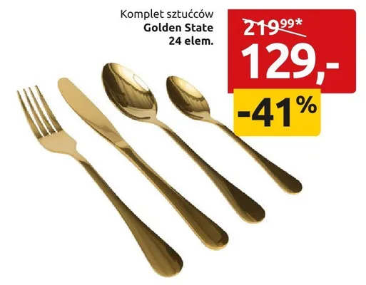 Komplet sztućców Golden State 24 elem. promocja w Black Red White