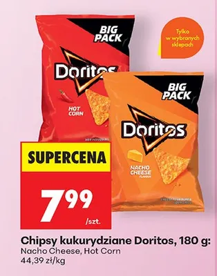 Chipsy kukurydziane Doritos Hot Corn promocja w Biedronka