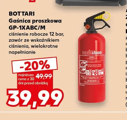 Gaśnica proszkowa GP-1XABC/M Bottari promocja w Kaufland