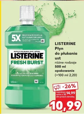 Płyn do płukania ust różne rodzaje promocja w Kaufland