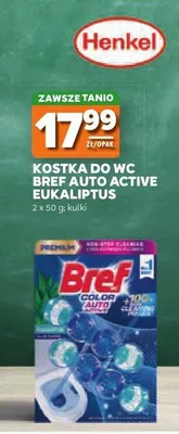 Kostka do WC Bref Auto Active Eukaliptus 2-pak promocja w Stokrotka
