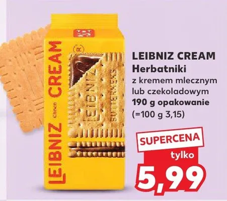 Herbatniki Cream z kremem czekoladowym promocja w Kaufland