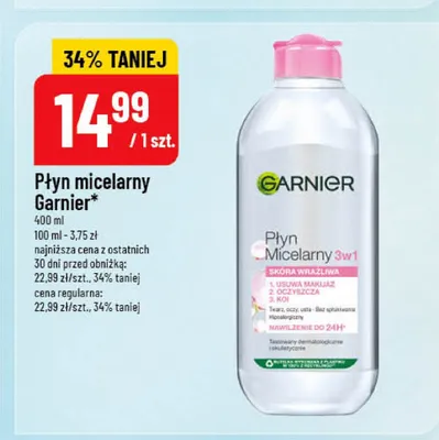 Płyn micelarny Garnier 3w1 promocja w POLOmarket