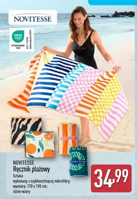 Ręcznik plażowy Novitesse promocja w Aldi