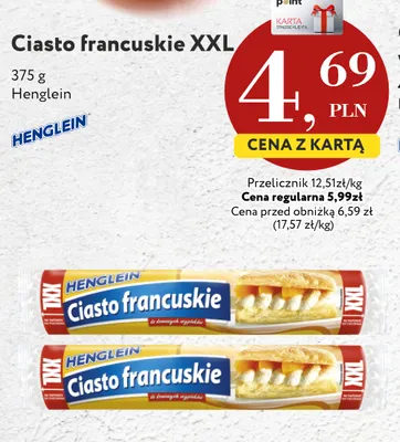 Ciasto francuskie XXL Henglein promocja w Market Point