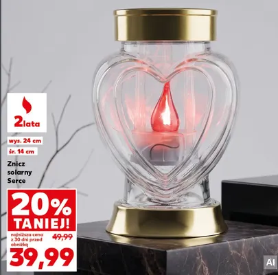 Znicz solarny Serce promocja w Kaufland