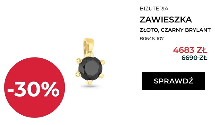 Zawieszka Briju złoto czarny brylant B0648-107