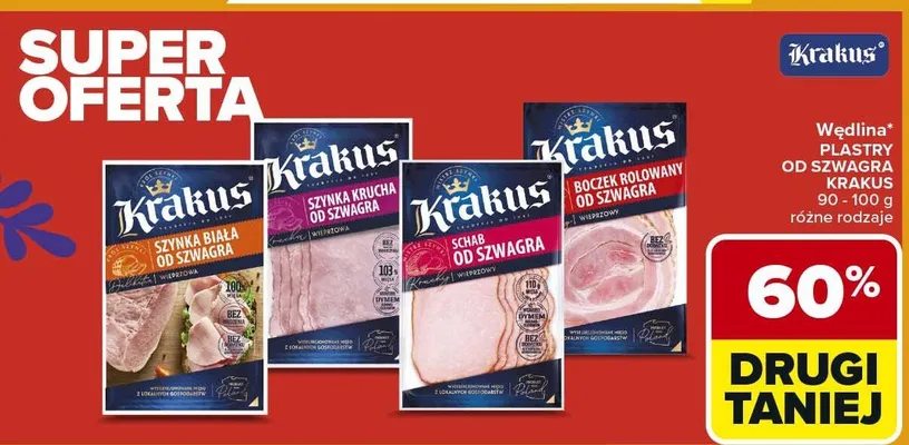 Wędlina plastry od Szwagra szynka biała od Szwagra promocja w Carrefour Market