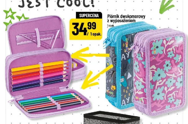 Piórnik dwukomorowy z wyposażeniem Gimboo promocja w POLOmarket