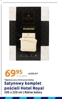 Satynowy komplet pościeli Hotel Royal 200x220cm promocja w Action