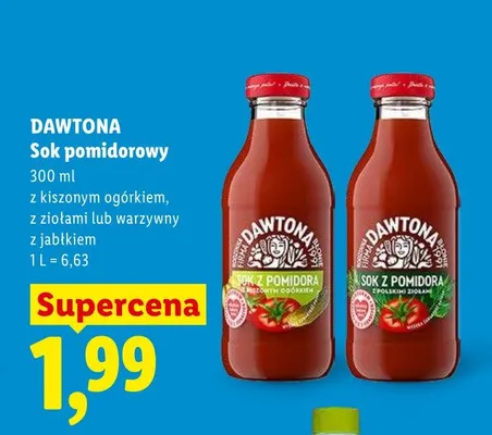 Sok pomidorowy Dawtona z kiszonym ogórkiem promocja w Lidl