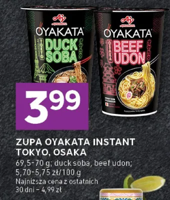 Zupa oyakata instant tokyo duck soba, osaka beef udon promocja w Stokrotka