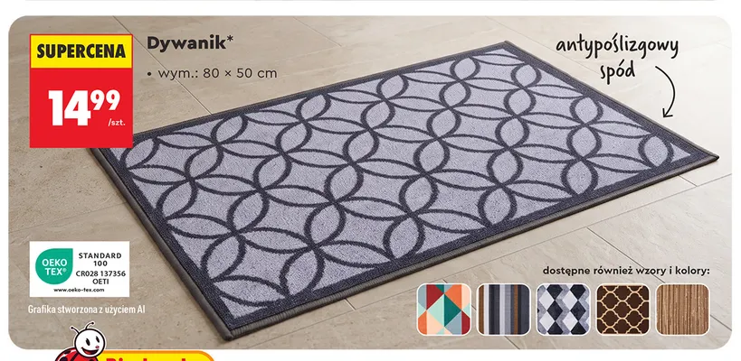 Dywanik 80x50 cm promocja w Biedronka