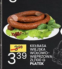 Kiełbasa wiejska wołowo-wieprzowa Płatek promocja w Wafelek