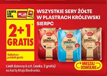 Sery żółte w plastrach Królewski Sierpc promocja w Biedronka
