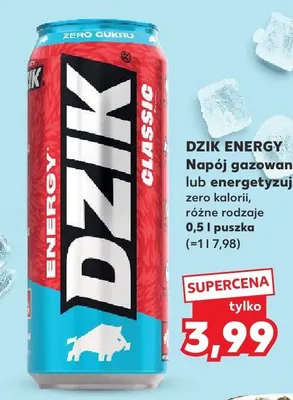 Napój energetyzujący Dzik Energy Classic Zero Cukru promocja w Kaufland