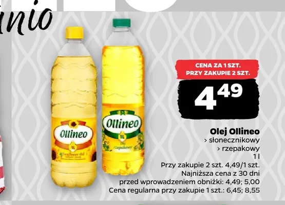 Olej słonecznikowy Ollineo promocja w Netto
