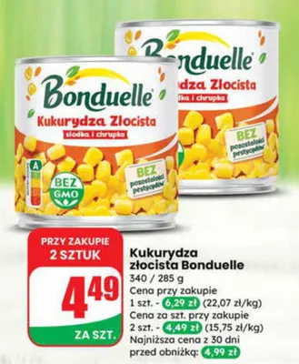 Kukurydza złocista słodka i chrupka promocja w Dino