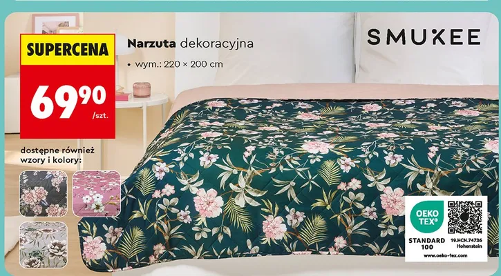 Narzuta dekoracyjna 220 x 200 cm promocja w Biedronka