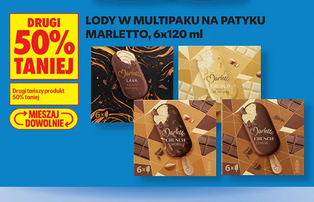 Lody w multipaku na patyku Marletto 6-pak promocja w Biedronka